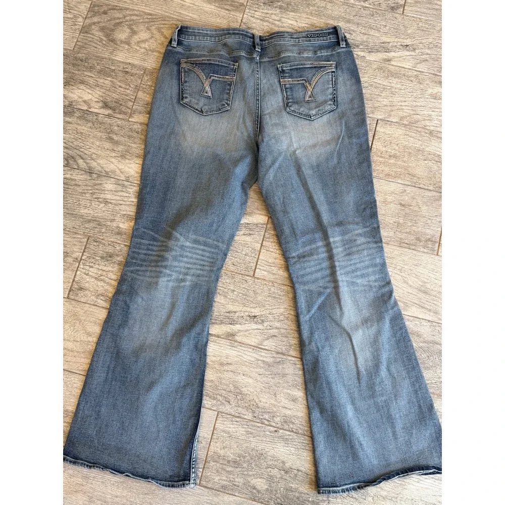 Vigoss Flare Jeans Plus size 16 Stretch Mid Rise Denim P00947A‎ Western Jean